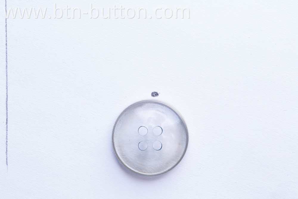 Transparent resin buttons
